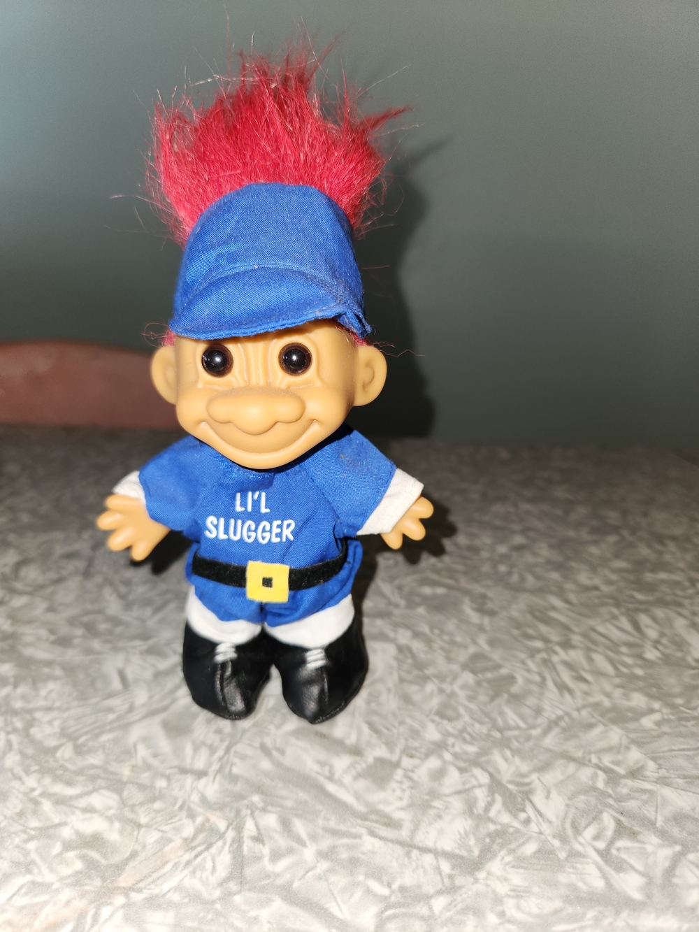 Russ Red-Haired Blue 'Li'l Slugger' Troll Figure